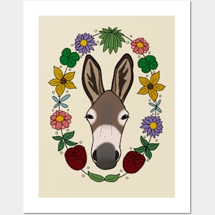 Flower Donkey Posters and Art